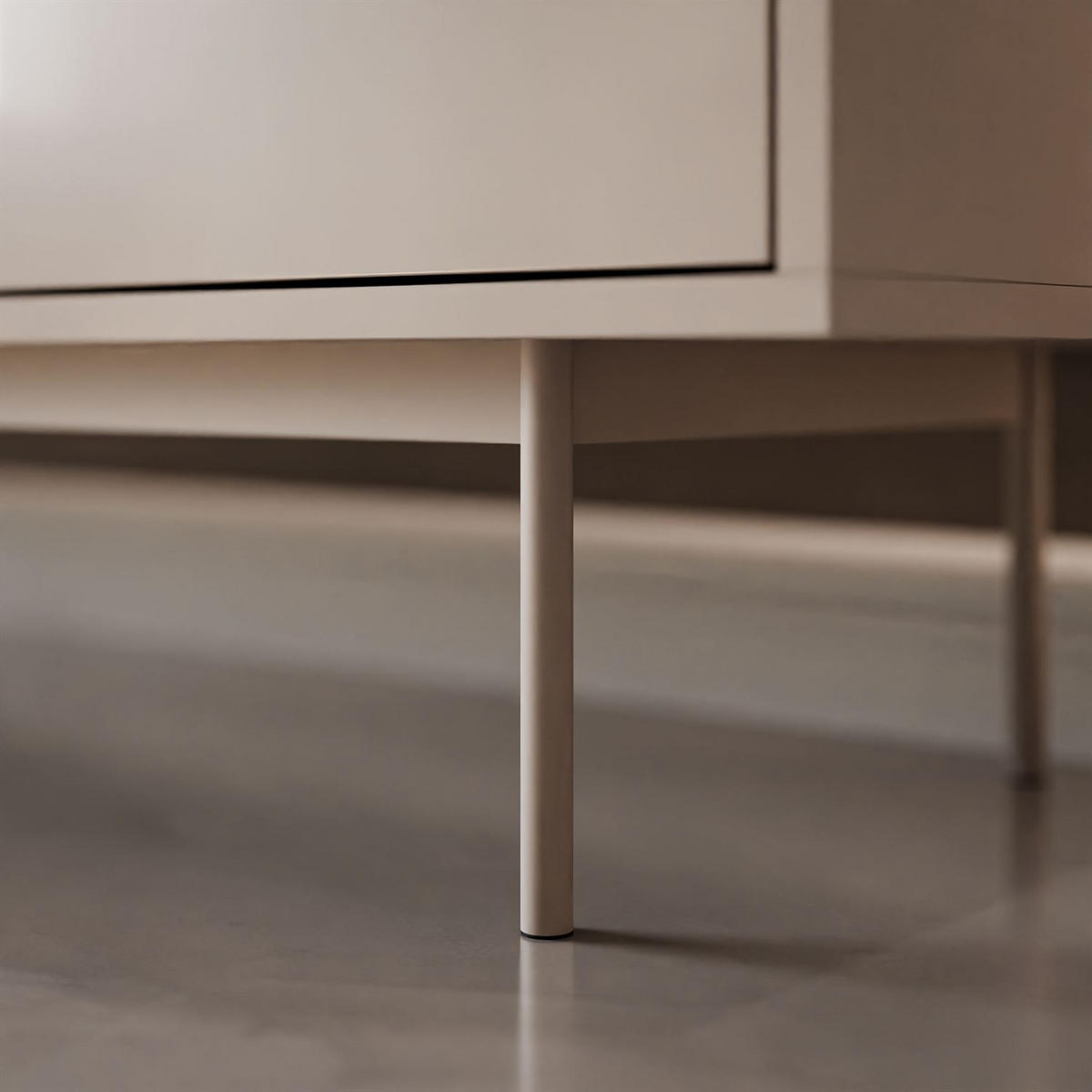 TV-SCHRANK SANAYI Kaschmir Hochglanz mit Gestell - Kaschmir, Holzwerkstoff (156/62/38cm) - Lookway