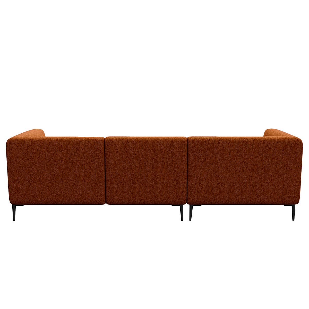 2,5-SITZER ECKSOFA mit Longchair - Rostfarben/Schwarz, Textil/Metall (271/148cm) - home24