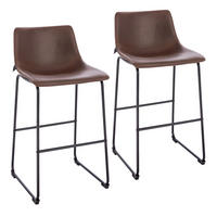 BARHOCKER JOHN Kunstleder 2er Set Braun - Braun, Textil (49/97/50cm) - SVITA