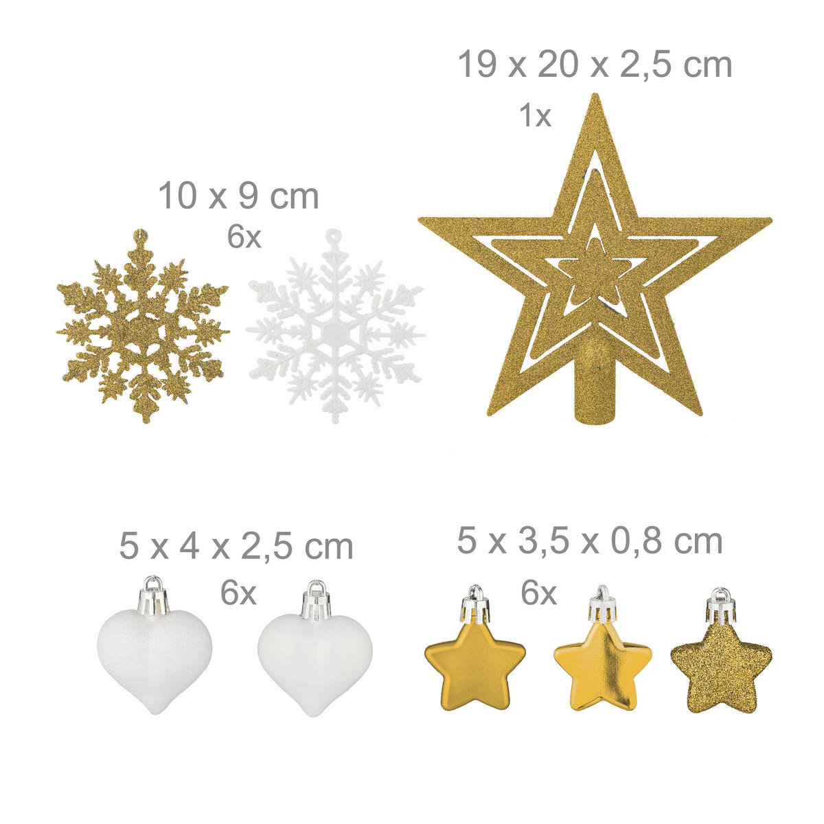 101-TLG.WEIHNACHTSKUGELN-SET - Goldfarben, Kunststoff (20/19/2.5cm) - Relaxdays