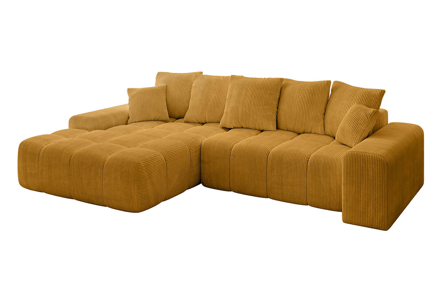 ECKSOFA Ottomane Links ENSI-L - 267x164x88 cm Currygelb - Currygelb, Holzwerkstoff/Kunststoff (267/164cm) - ALTDECOR