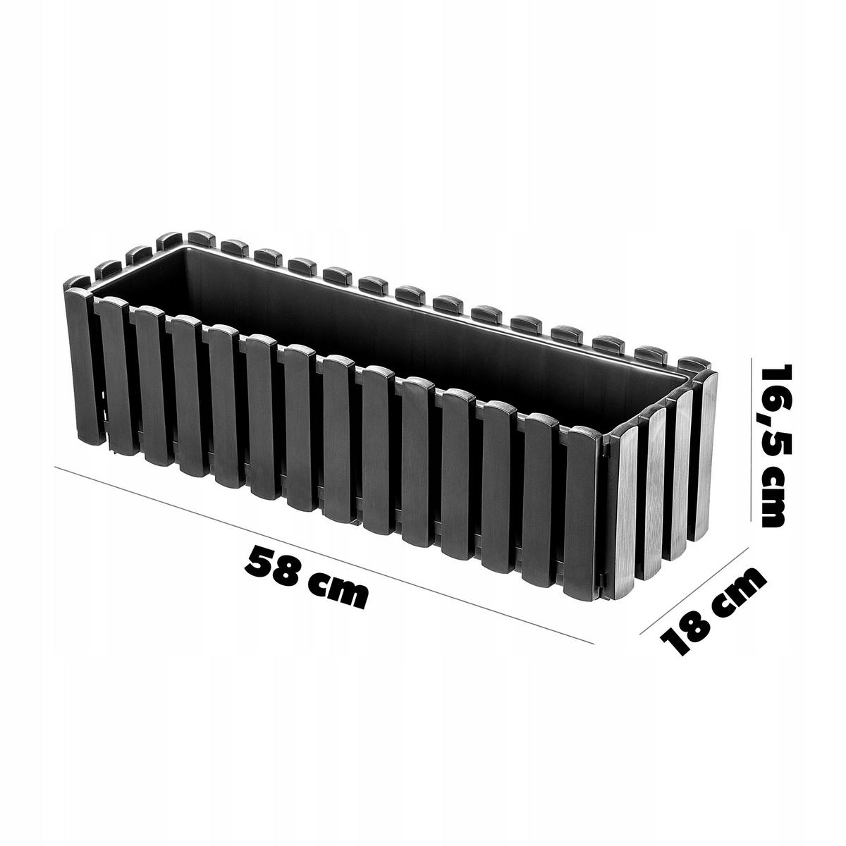 BALKONKASTEN 60 cm, Anthrazit - Anthrazit, Kunststoff (18/58cm) - KADAX