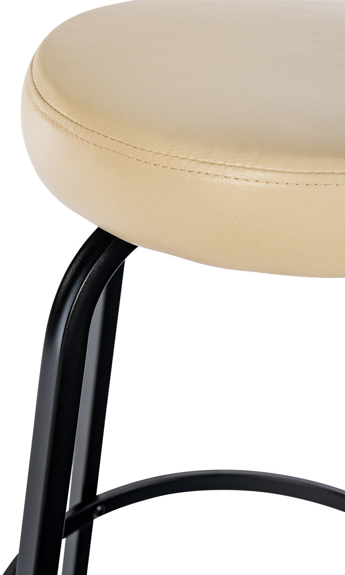 BARHOCKER Lederlook Creme - Creme/Schwarz, Textil/Metall (54/77/54cm) - CLP