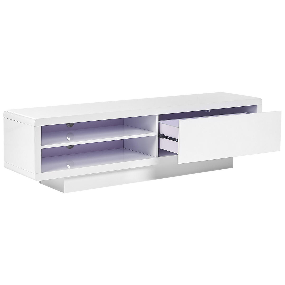 TV-MÖBEL Weiß ANTONIC 39/158/43 cm - Weiß, Holzwerkstoff (158/43/39cm) - Beliani