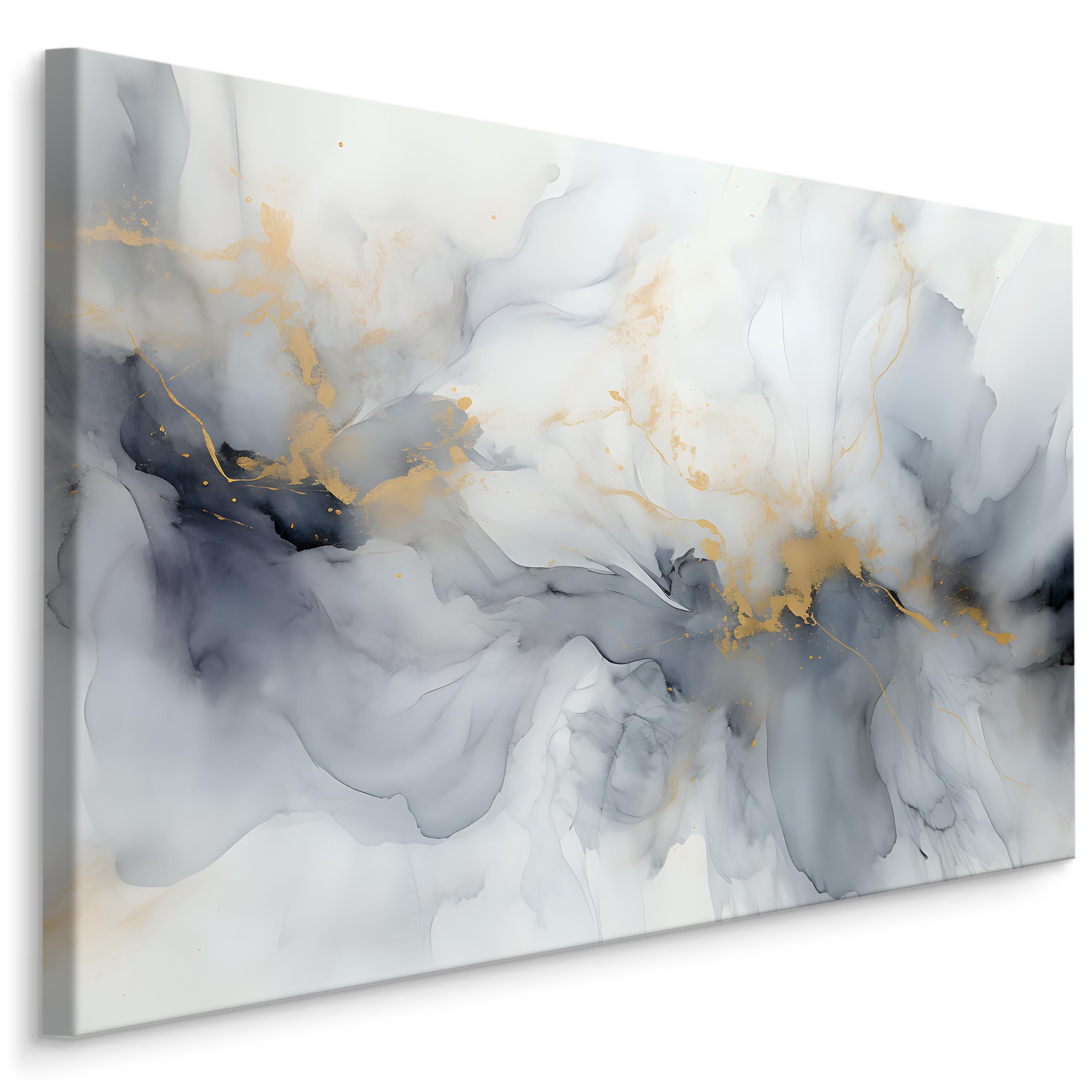 LEINWANDBILD Marmor Muster Moderne Abstraktion 100x70 - Blau/Beige, Textil (100/70cm) - Muralo