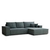 ECKSOFA Maze Blau Webstoff - Rechts Seite - Blau/Schwarz, Holz/Holzwerkstoff (294/185cm) - Maison de Reve
