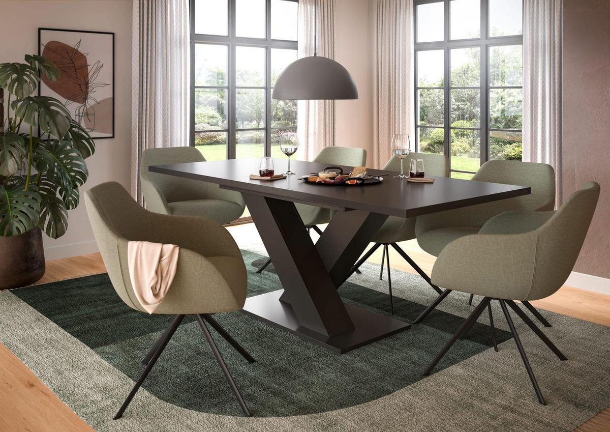 ESSTISCH MOTION (B/H/T: ca. 150/76/90 cm) in grau/grau - Grau, Holzwerkstoff (90/150/76cm)