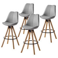 BARSTUHL-SET - Grau, Holz/Textil (49/112/55cm) - home24
