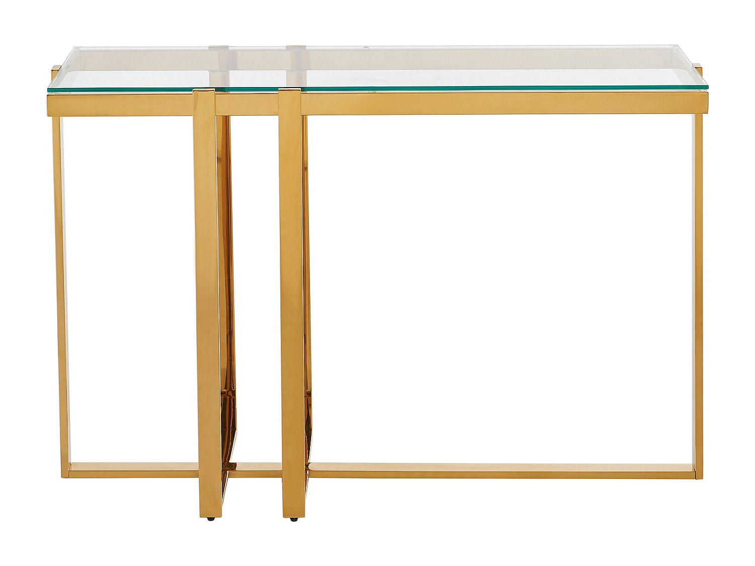 KONSOLENTISCH - 120 cm x 40 cm - Glas - Transparent, Goldfarben - VELETIA - Transparent/Goldfarben, Glas (40/120/78cm) - Vente-Unique