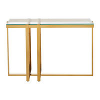 KONSOLENTISCH - 120 cm x 40 cm - glas - transparent, goldfarben Veletia - Transparent/Goldfarben, Glas (40/120/78cm) - Vente-Unique