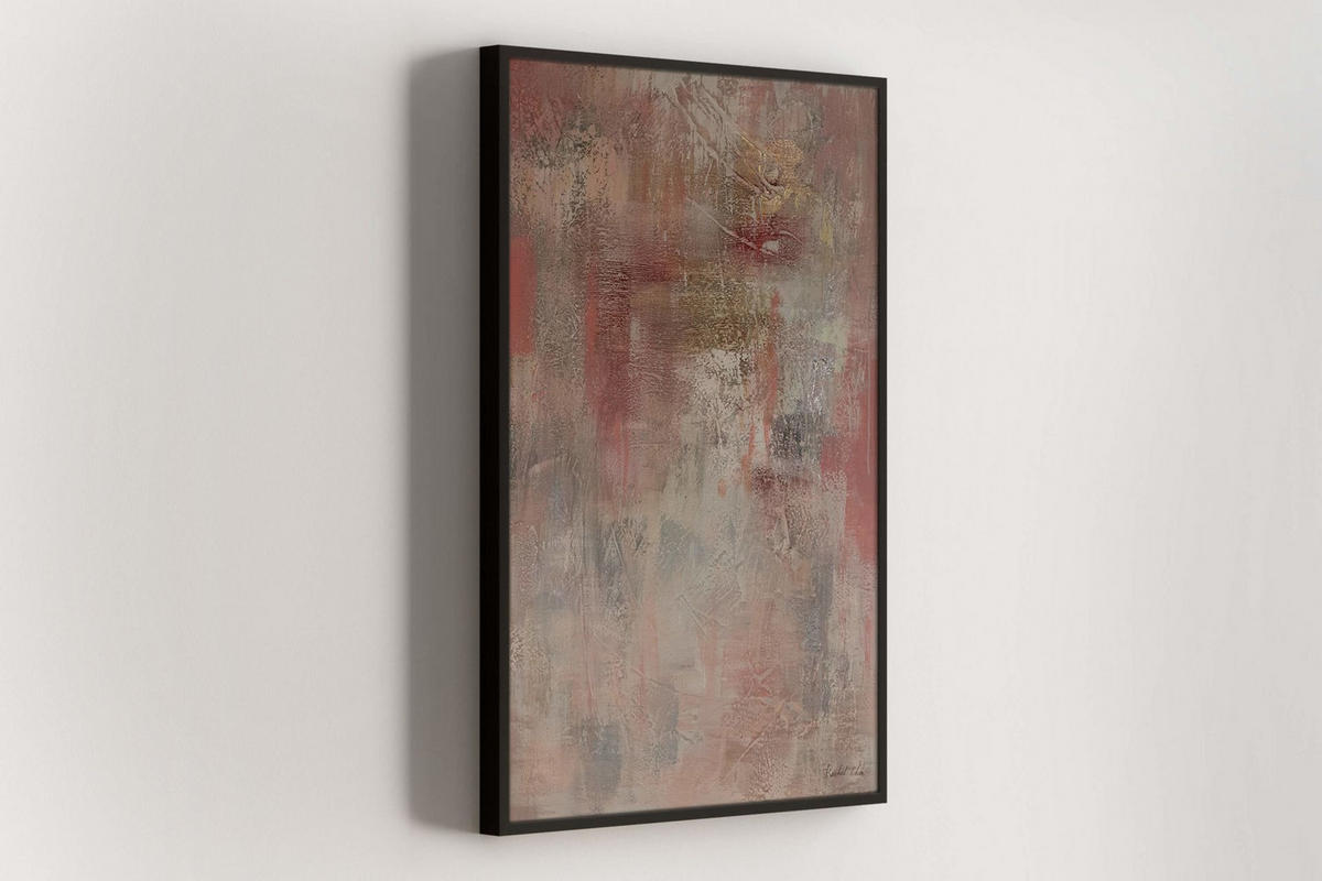 ACRYLBILD HANDGEMALT 80/120 cm - Pink/Rot, Holz/Textil (80/120cm) - KUNSTLOFT