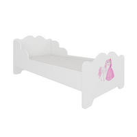 KINDERBETT Ximena 164 / 88 / 63cm weiß / Motiv Prinzessin mit Pferd - Pink/Weiß, Holz/Holzwerkstoff (80/160cm) - Feldmann-Wohnen