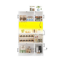 BUFFET 100/40/180 cm weiß aus MDF mit LED und Steckdose - Weiß, Holzwerkstoff (100/180/40cm) - OKWISH