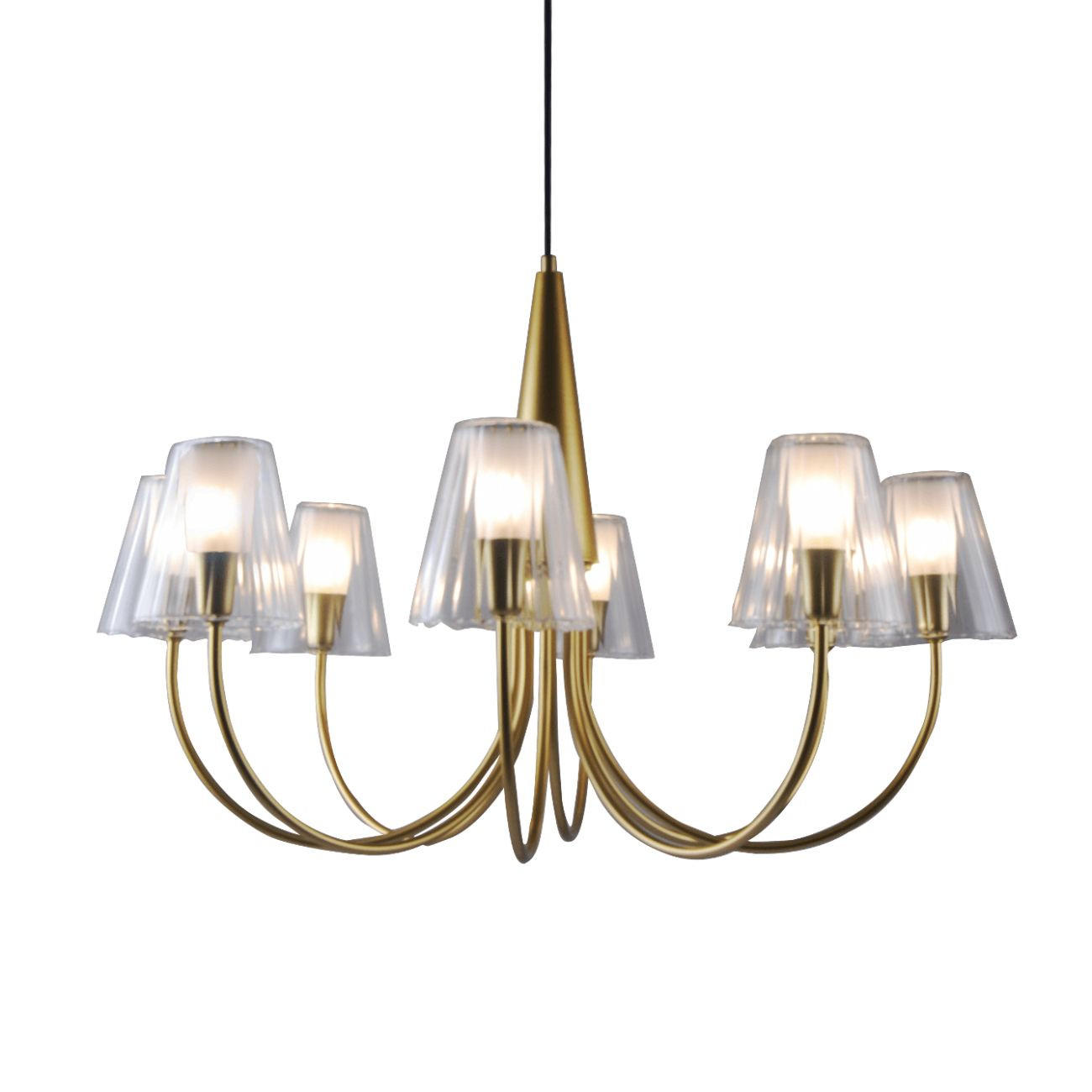 HÄNGELEUCHTE Cerenova, Transparent und goldfarben, 49cm - Transparent, Glas (49/76/49cm) - KOSILUM