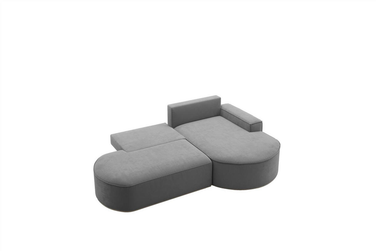 ECKSOFA Girona Mit Schlaffunktion - Dunkelgrau, Holzwerkstoff/Textil (278/179cm) - Fun Möbel