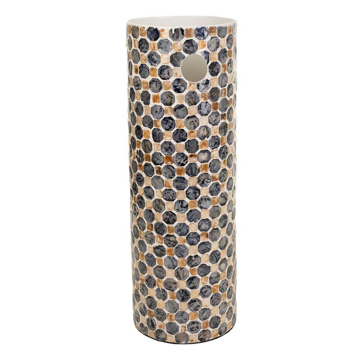 SCHIRMSTÄNDER aus Capiz, 20x57cm - Grau, Holzwerkstoff (20/57/20cm) - Wanderlust