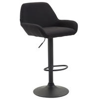 BARHOCKER DUBLIN Schwarz Stoff Schwarz - Schwarz, Textil/Metall (51/89/52cm) - DELUKE