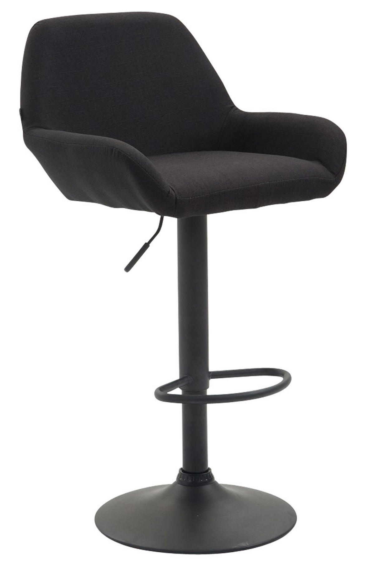 BARHOCKER DUBLIN Schwarz Stoff Schwarz - Schwarz, Textil/Metall (51/89/52cm) - DELUKE