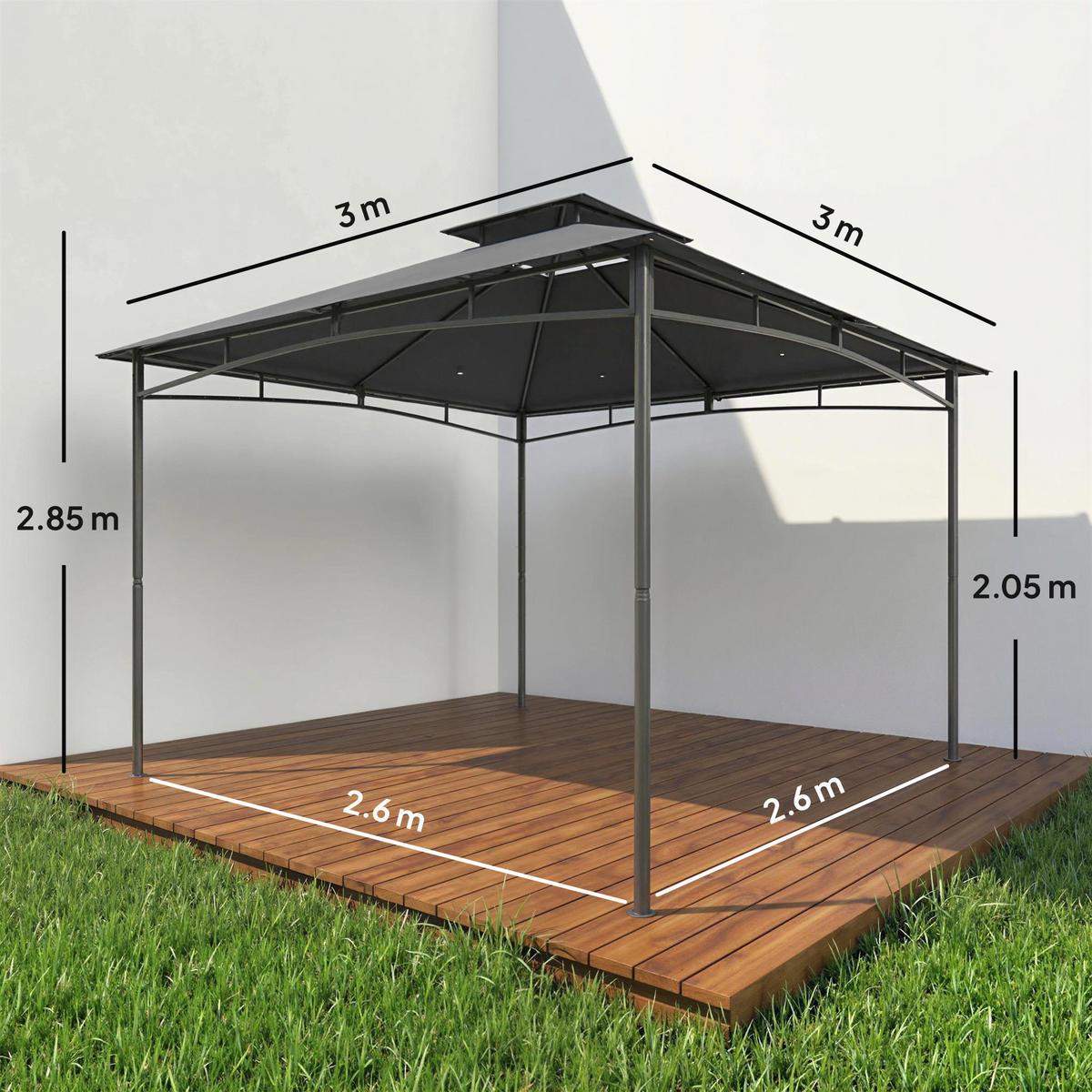 ERSATZDACH Grau 1 Stück - Grau, Naturmaterialien (300/285/300cm) - GiPP