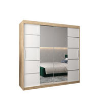 SCHWEBETÜRENSCHRANK 200/200/62 2-türig - Silberfarben/Weiß, Holz/Kunststoff (200/200/62cm) - MÖBEL KRYSPOL