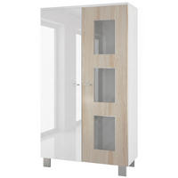 VITRINE Denjo Tür in Eiche sägerau - Eiche San Remo, Holzwerkstoff (71/129/35cm) - Vladon