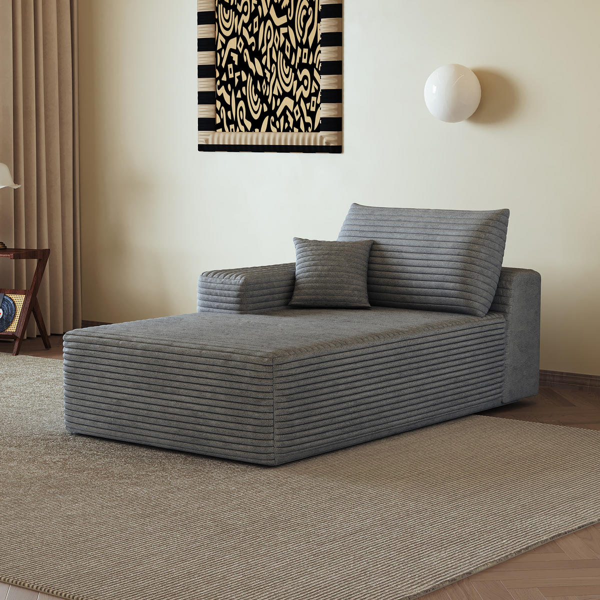 RÉCAMIERE DE-34752 linke Chaiselongue Grau - Grau, Textil (95/83/175cm) - ComfortXL