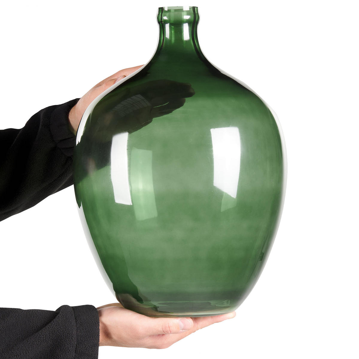 DEKOVASE Glas grün Roti - Grün, Glas (39cm) - Beliani