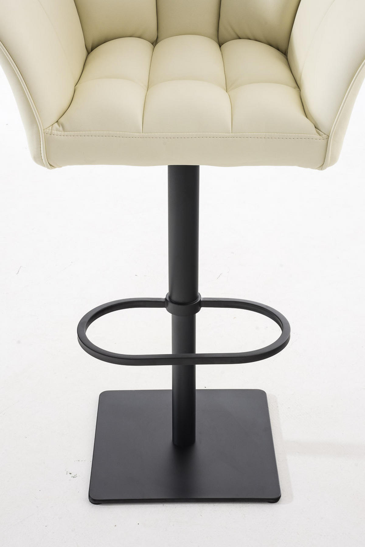 BARHOCKER 2er Set Sihar Kunstleder Creme Schwarz - Creme, Leder/Metall (64/88/45cm) - DELUKE