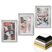 WANDBILDER 3er Set - 20x30 cm Silberner Rahmen - Wasserfälle der Jahreszeiten - Silberfarben, Kunststoff (20/30cm) - ArtPrintCave
