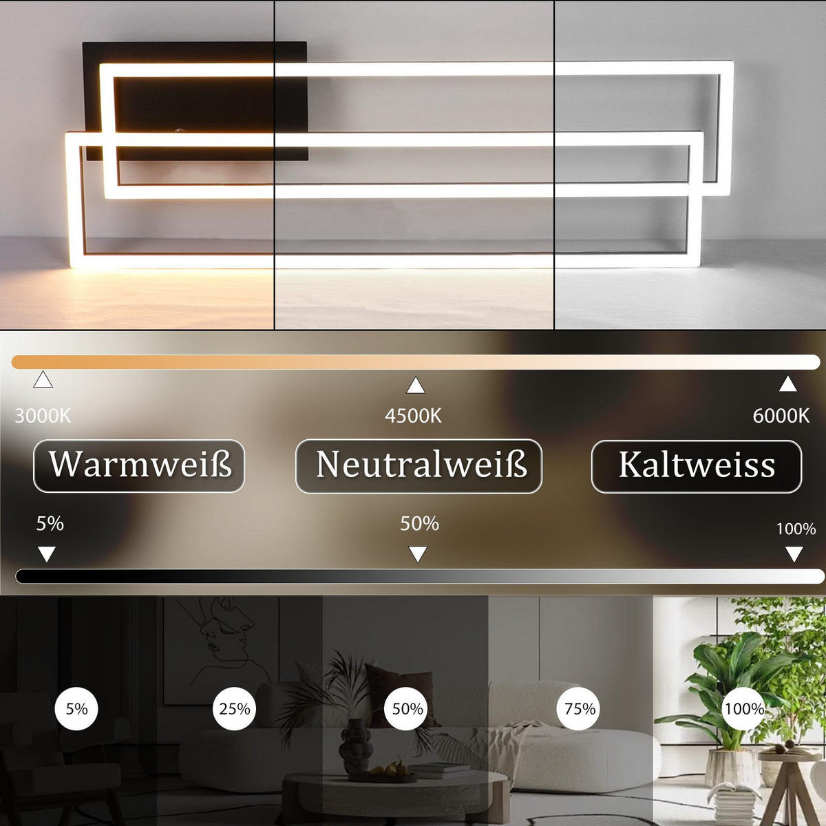 LED-DECKENLEUCHTE Maberry 17.2/95/5cm - Schwarz, Metall (95/17.2/5cm) - Nettlife