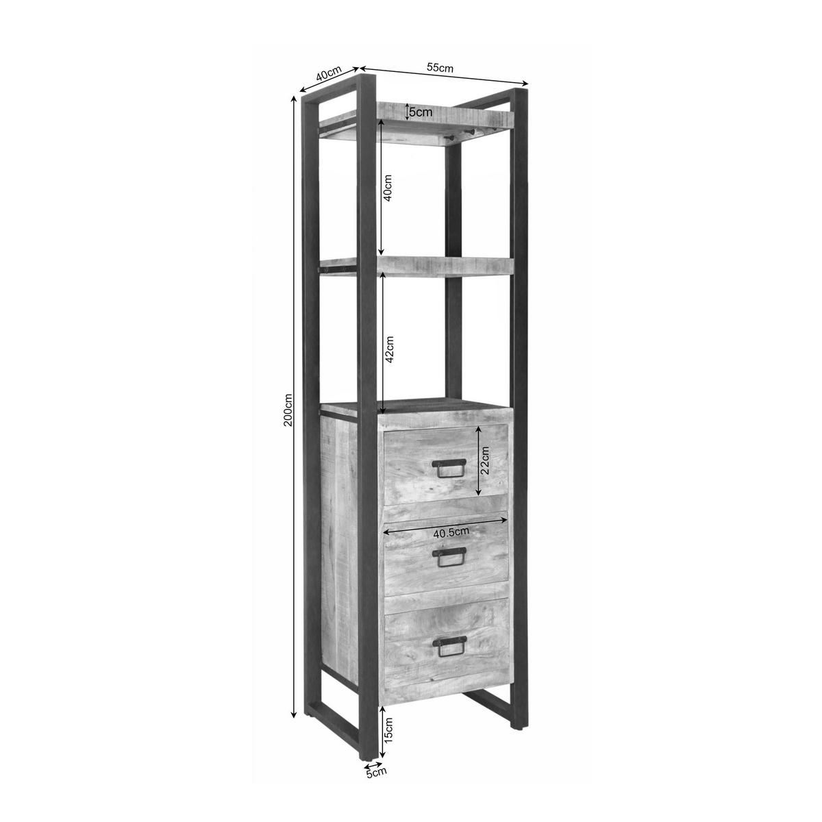 BÜCHERREGAL Britt Braun 40/55/200 cm - Braun, Holz (55/200/40cm) - Starfurn