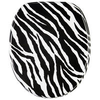 WC-SITZ mit Absenkautomatik Zebra Look - Schwarz, Holzwerkstoff (38/6/47cm) - Sanilo