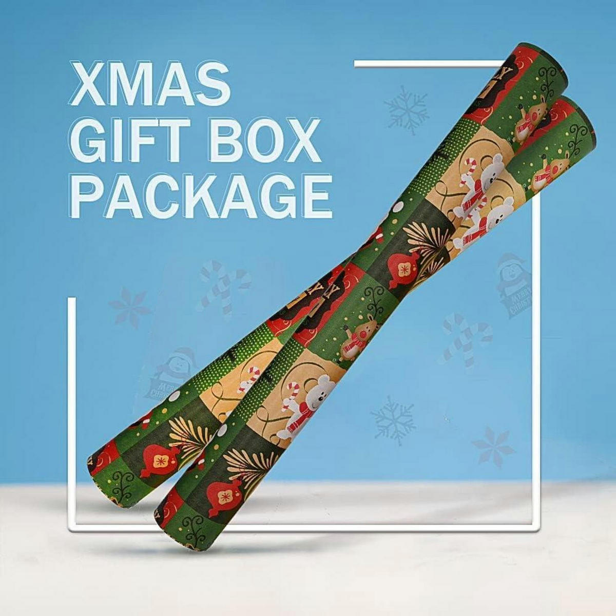 GESCHENKPAPIER 43 cm x 15 M Weihnachts-Design Kraftpapier - Multicolor, Papier (43/43/43cm)