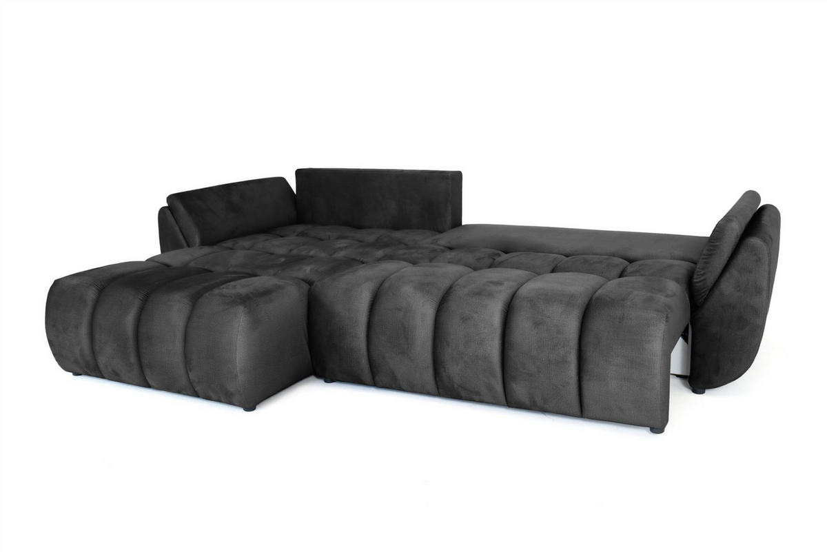 ECKSOFA Collin Mit Schlaffunktion - Dunkelgrau, Holzwerkstoff/Textil (280/185cm) - Fun Möbel