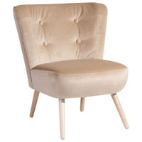 SESSEL Kassi Bezug Samtvelours Buche natur / sand - Sandfarben, Kunststoff (69/80/68cm) - 58aufmkessel