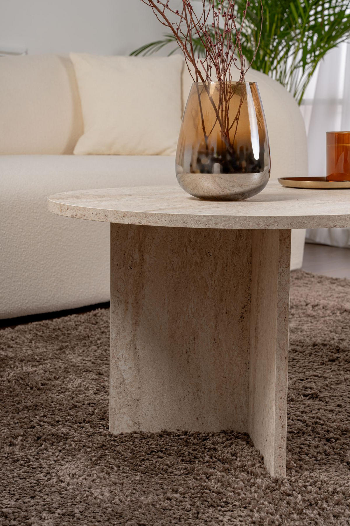COUCHTISCH sable Travertine - Beige, Holz (119/60/40cm) - Habitat Garten