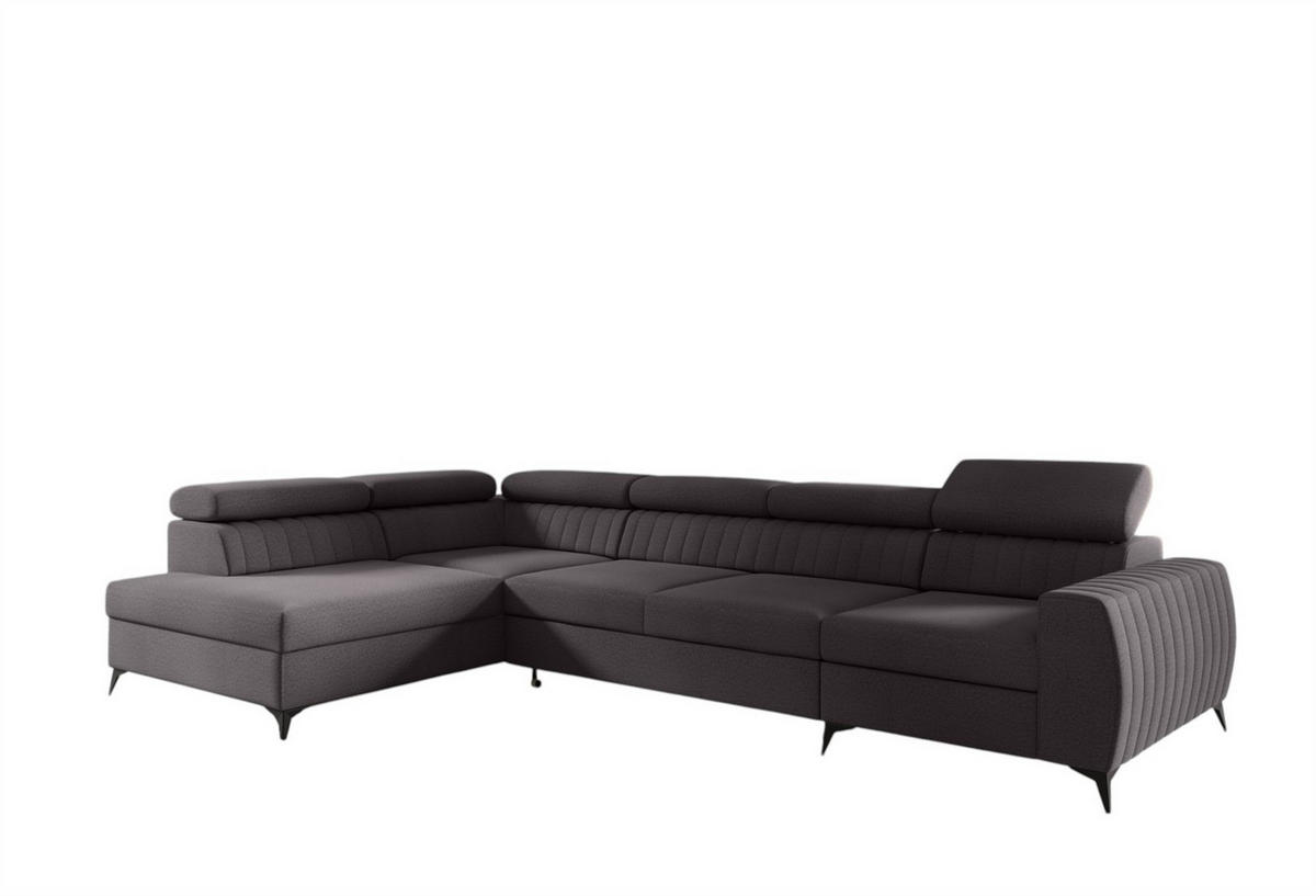 ECKSOFA Toronto Xl - Schwarz, Holzwerkstoff/Textil (340/200cm) - Fun Möbel