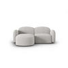 ECKSOFA links Blair aus Chenille-Stoff silber meliert 3 Sitzplätze - Silberfarben, Textil (155/194cm) - Micadoni