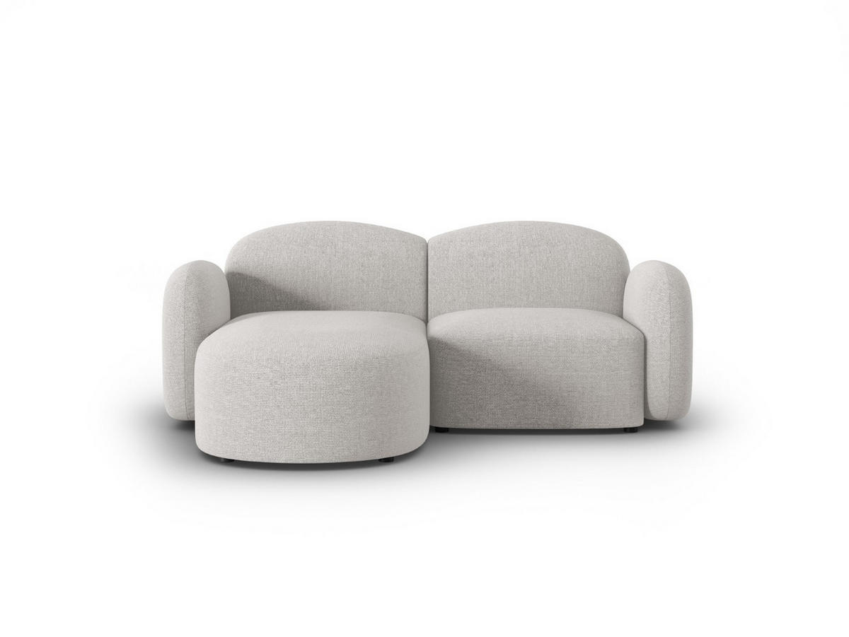 ECKSOFA links Blair aus Chenille-Stoff silber meliert 3 Sitzplätze - Silberfarben, Textil (155/194cm) - Micadoni