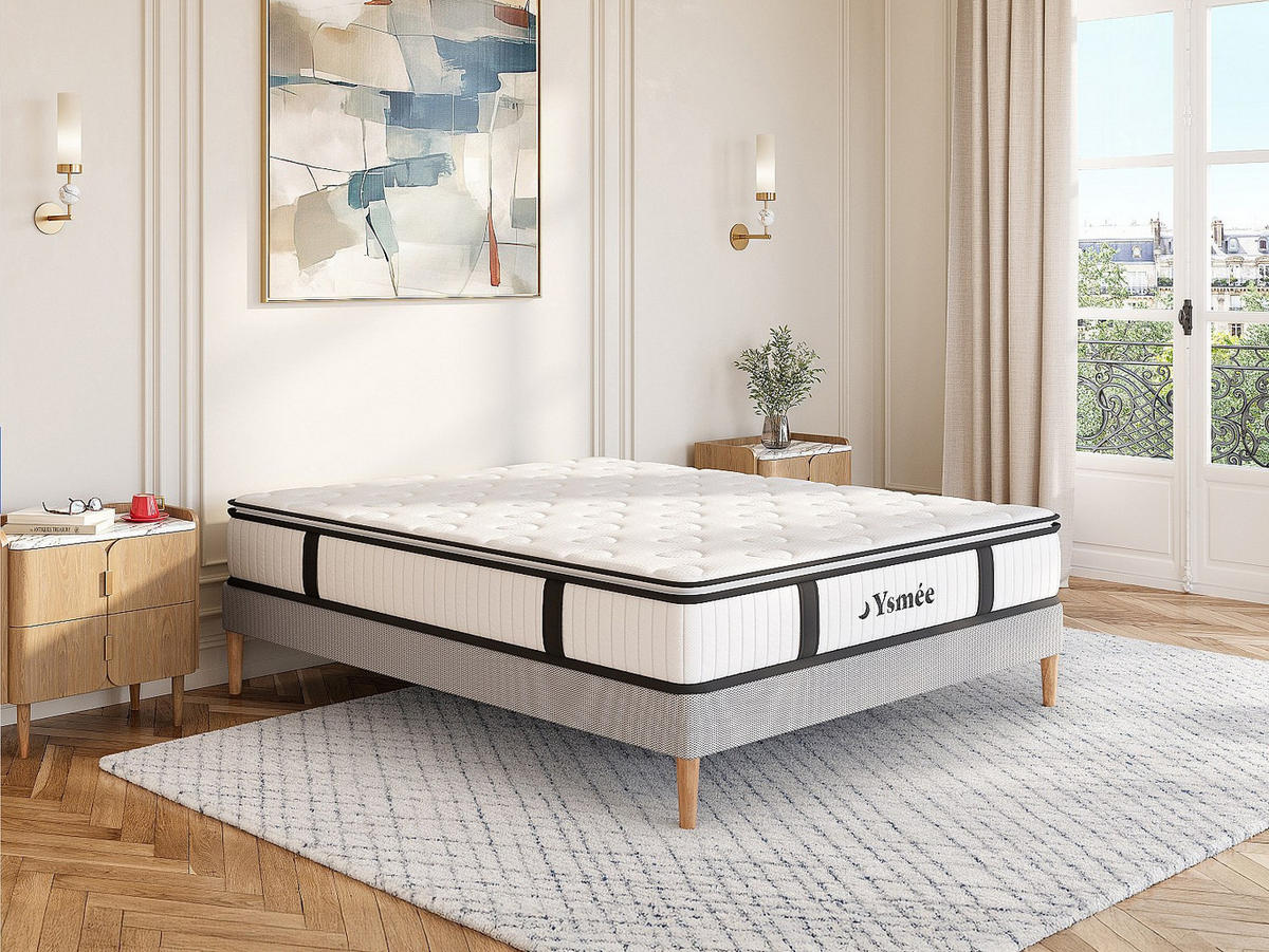 STANDARDMATRATZE - 2 Personen - stoff - weiß American Dream - Weiß, Textil (200/200cm) - Vente-Unique