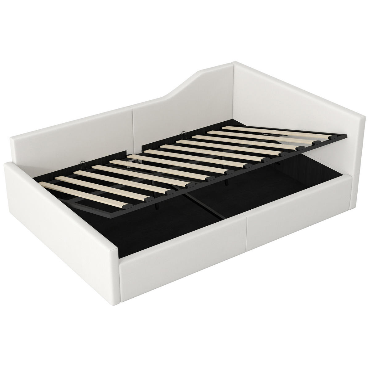 ČALÚNENÁ posteľ 140/200 cm béžová z MDF a preglejky s úložným priestorom - béžová, kompozitné drevo (140/200cm) - OKWISH