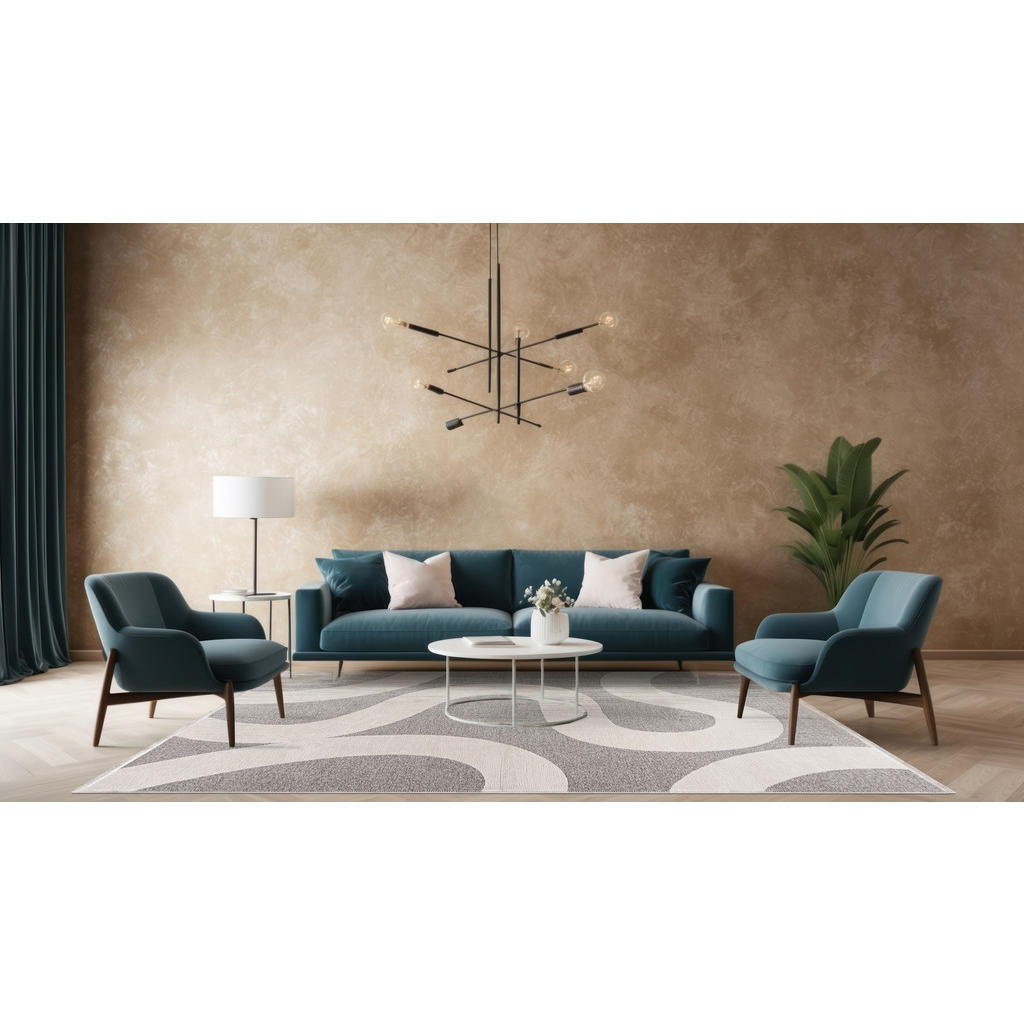 Thumbnail - Mazovia Teppich, Ecru, Champagner, Textil, Abstrakt, Rechteckig, 200x300 cm, Oeko-Tex® Standard 100, für Fußbodenheizung...