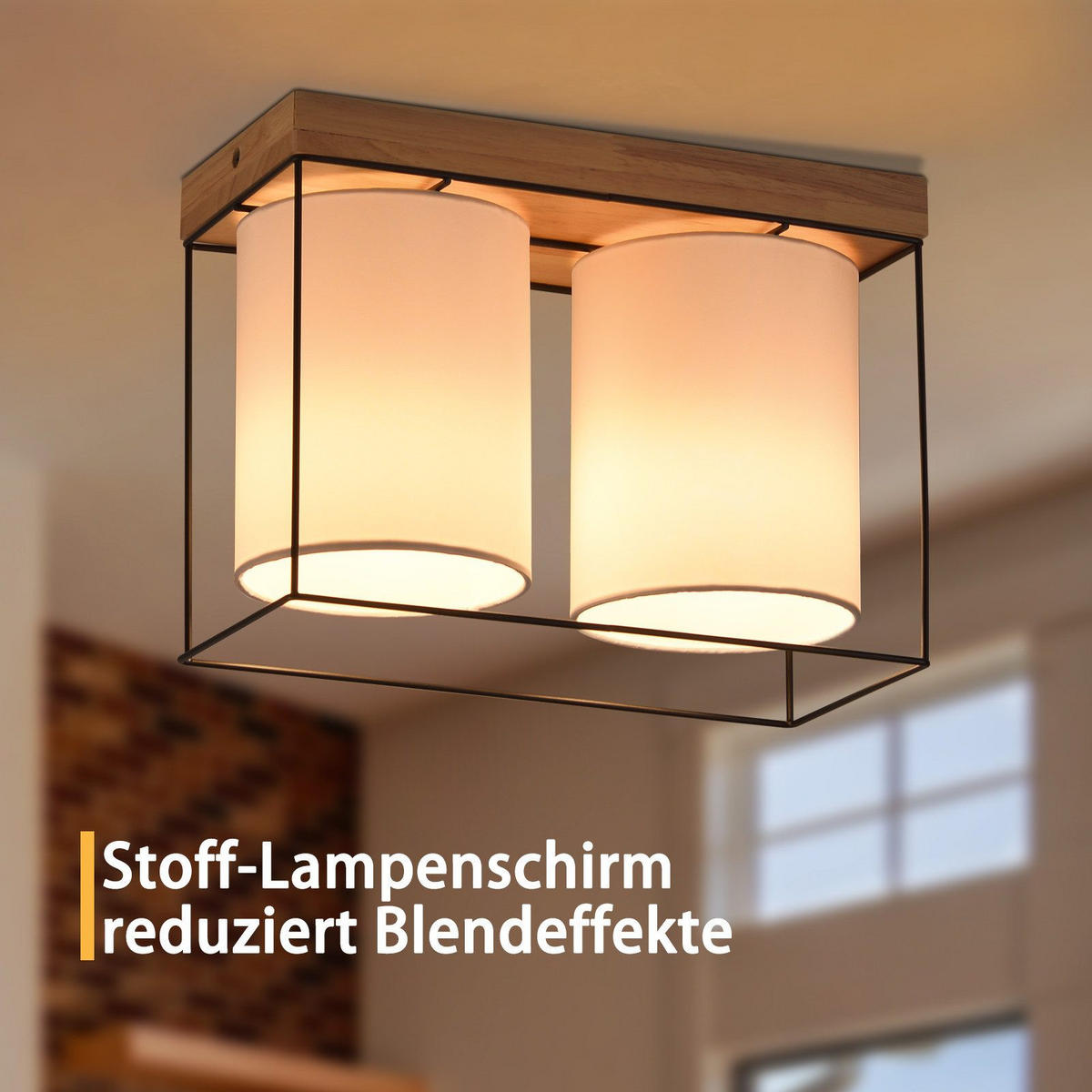DECKENLEUCHTE Lockhart 13.5/28/21cm - Schwarz, Metall (28/13.5/21cm) - Nettlife