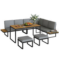GARTENLOUNGE-SET DE-13544 modular für 6-8 Personen, Aluminium Grau - Grau, Metall - ComfortXL