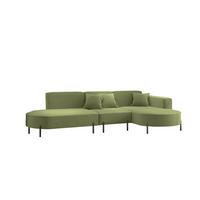 ECKSOFA Valencia - Hellgrün, Holzwerkstoff/Textil (321/165cm) - Fun Möbel