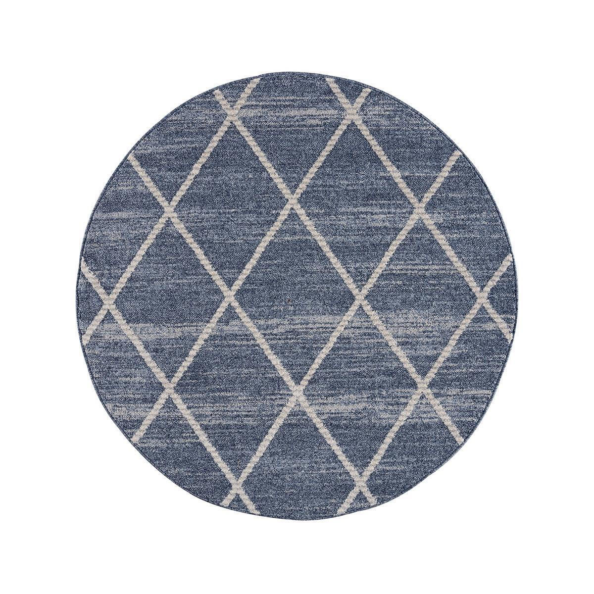 KURZFLOR-TEPPICH Art 2646 Blau 200x200 cm rund - Blau, Textil (200/200cm) - carpet city