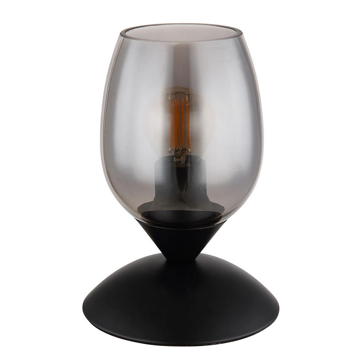 TISCHLEUCHTE Glas Rauch Schwarz - Schwarz, Glas (12.5/12.5/18cm) - Globo Lighting