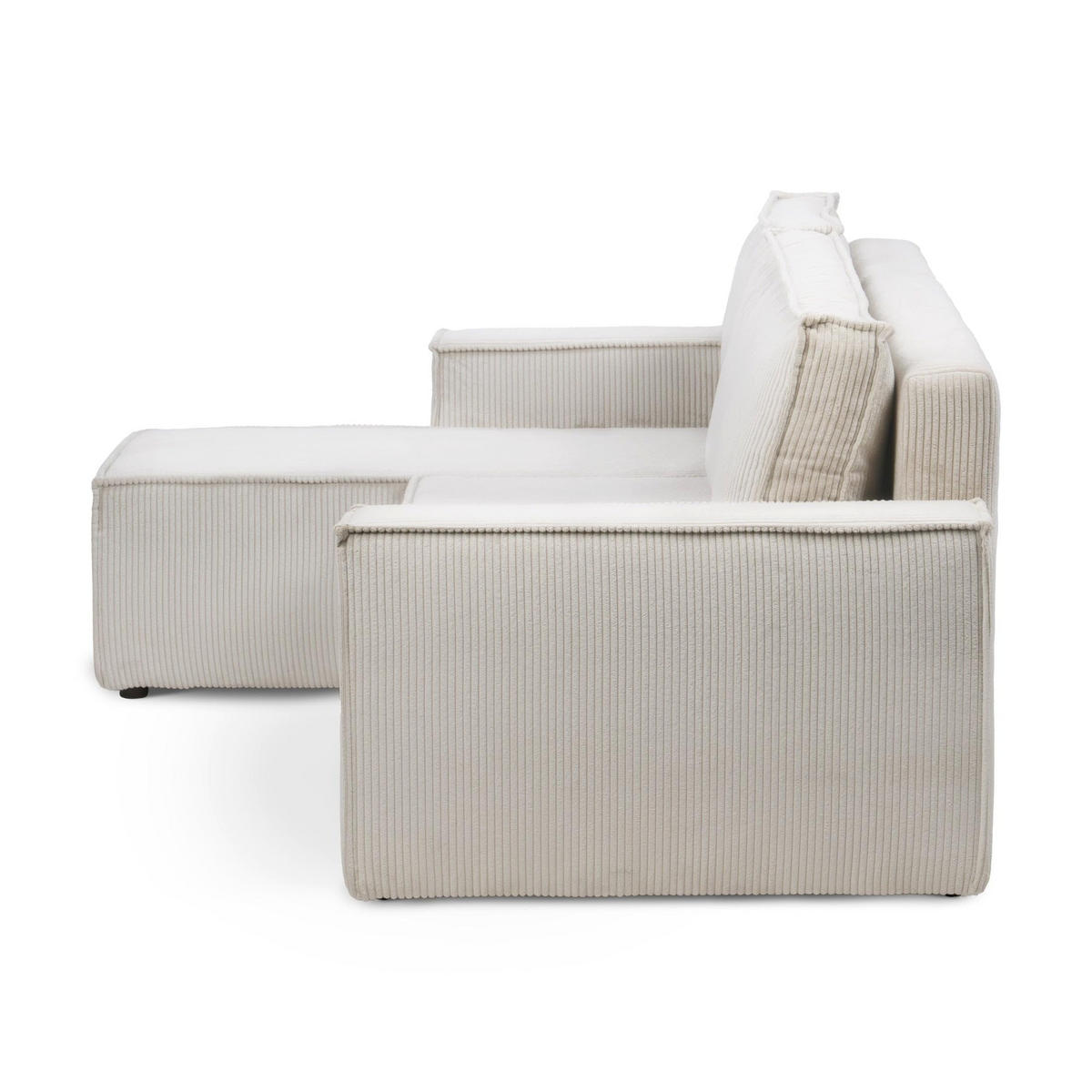 ECKSOFA Agi Braun 60 cm - Braun, Textil (244/83/142cm) - Pillovely