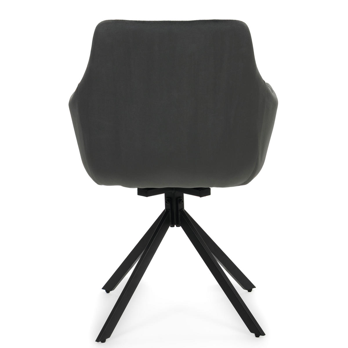 STUHL FANO X drehbar gepolsterter mit Steppung - grau - Velour - Schwarz/Grau, Textil/Metall (58/83/59cm) - NEW HOME