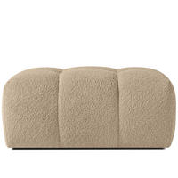 POUF RAVIA, Bouclé, Beige - Beige, Holz/Textil (96/45/50cm) - KONSIMO®